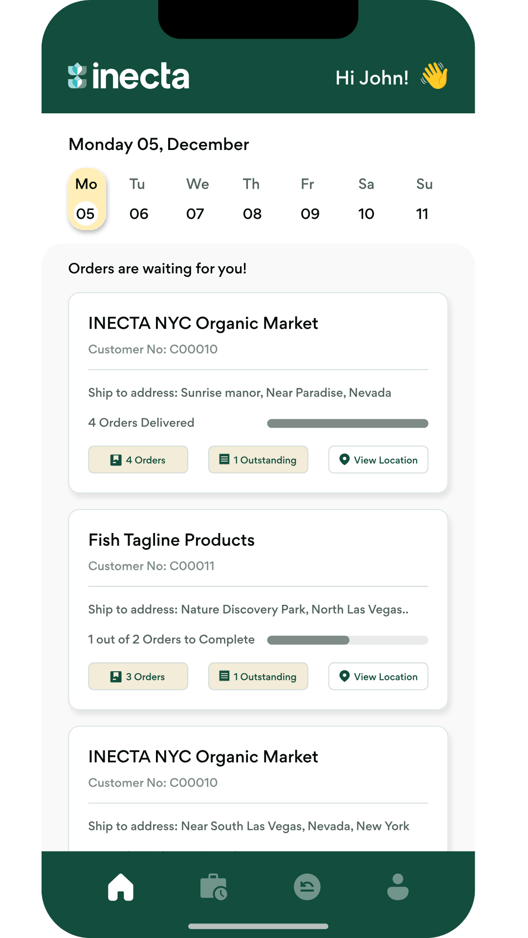 screenshot of iNECTA Food